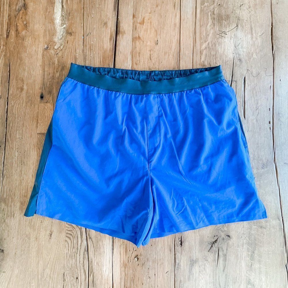 Peloton Men Blue Navy Lined Shorts, Size Large